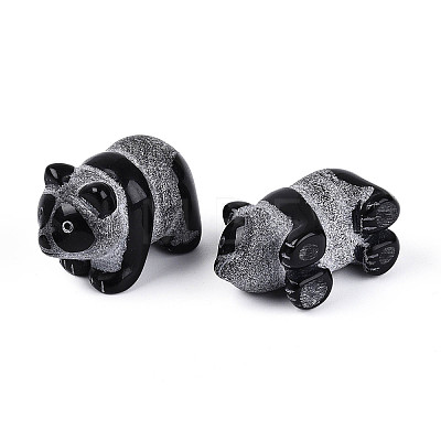Natural Obsidian Panda Display Decorations G-T144-81B-1