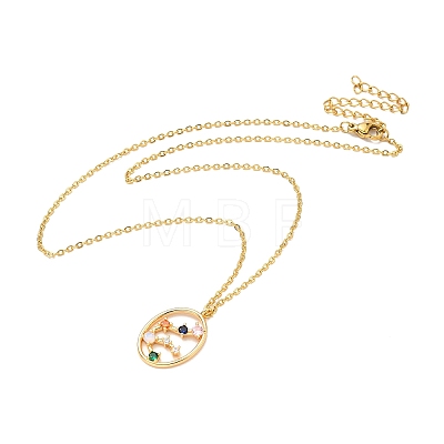 Colorful Cubic Zirconia Constellation Pendant Necklace LS-NJEW-H166-01B-1