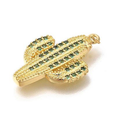 Brass Micro Pave Cubic Zirconia Pendants KK-M295-18G-01-1