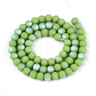 Frosted Opaque Glass Beads Strands LS-GLAA-T032-P6mm-MBB06-1