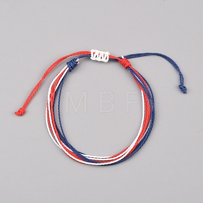 Bohemian Adjustable Waxed Cord Braided Bracelets for Women Men BJEW-WH0012-97-1