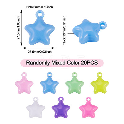 20Pcs Opaque Acrylic Pendants MACR-TADJ0001-04-1