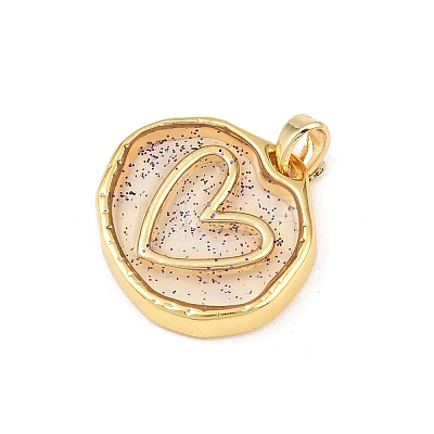 Transparent Epoxy Resin Brass Pendants LS-KK-B163-01G-02-1
