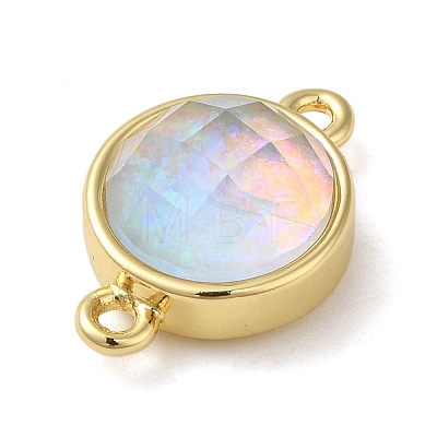 Synthetic Opal Connector Charms KK-S370-05G-01-1