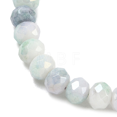 AB Color Faceted Rondelle Glass Beaded Stretch Bracelets for Women BJEW-PH01820-02-1