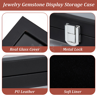 Rectangle Jewelry PU Leather Loose Diamond Storage Box CON-WH0094-45A-1