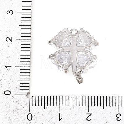 Brass Micro Pave Clear Cubic Zirconia Pendants KK-D225-05P-1
