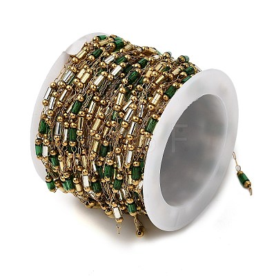 Handmade 304 Stainless Steel Glass Column Link Chains CHS-L032-14G-03-1