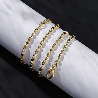 Rack Plating Brass Oval Link Chain Necklace NJEW-A035-06G-02-1