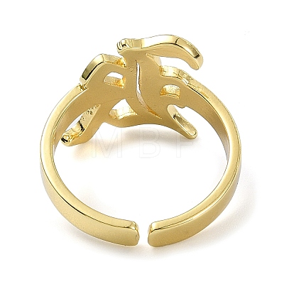 Brass Open Cuff Ring RJEW-B051-44G-1