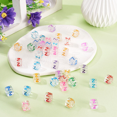 50Pcs Acrylic European Beads MACR-TADJ0001-13Z-1