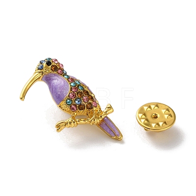 Woodpecker Golden Zinc Alloy Enamel Pin JEWB-D068-02G-02-1