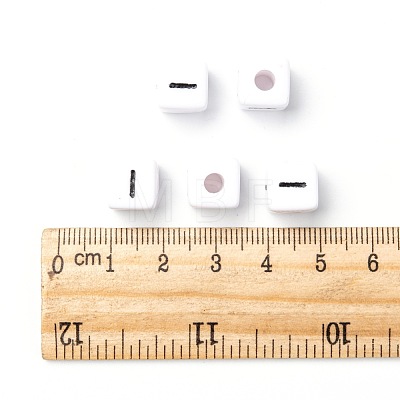 Letter Acrylic European Large Hole Beads OPDL-R050-10mm-I-1