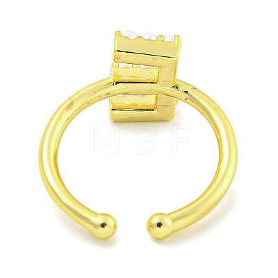 Rack Plating Brass Open Cuff Rings for Women RJEW-F162-01G-E-1