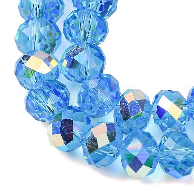 Electroplate Transparent Glass Beads Strands EGLA-A046-01C-16-1
