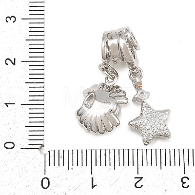 Brass Micro Pave Clear Cubic Zirconia Dangle Beads CU-CBAF1EE-08P-1