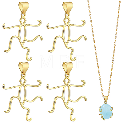 4Pcs Brass Pendant Cabochon Settings KK-WR0001-96A-G-1