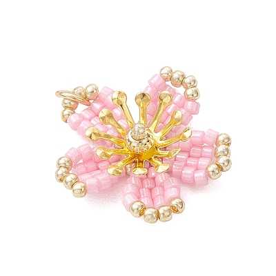 Glass Seed Beaded Pendants PALLOY-MZ01284-03-1