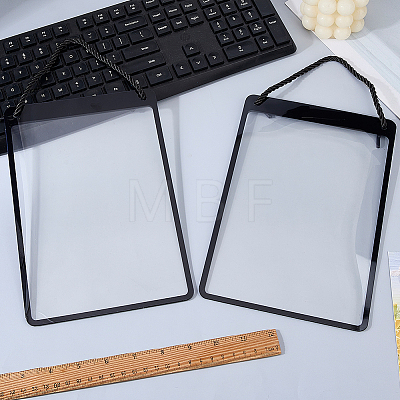 Erasable PVC Hanging Price Tags with Rope CDIS-WH0021-069B-01-1