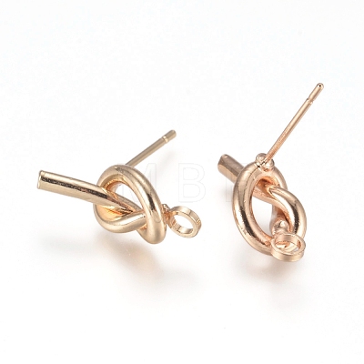 Rack Plating Brass Stud Earring Findings KK-L198-006LG-1
