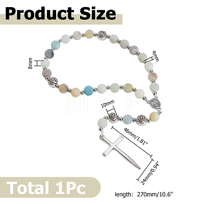 Alloy  Natural Flower Amazonite Beads Pendant Decorations HJEW-HS00104-1