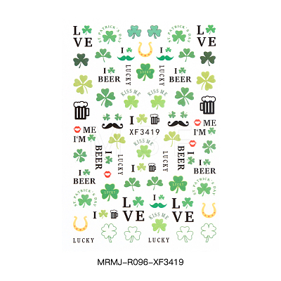 Self Adhesive Nail Art Stickers Decals for Ireland MRMJ-R096-XF3419-1