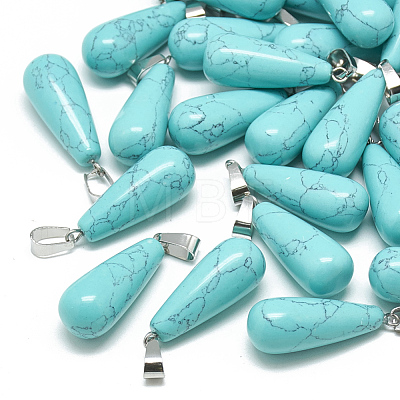 Dyed Synthetic Turquoise Pendants X-G-T081-17-1