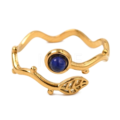 Natural Lapis Lazuli Finger Rings RJEW-Q822-36G-02-1