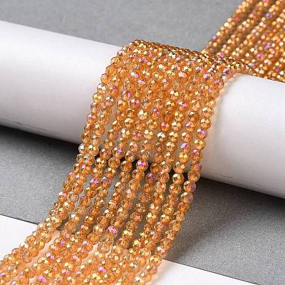 Electroplate Transparent Glass Beads Strands X1-GLAA-H021-01B-FR06-1