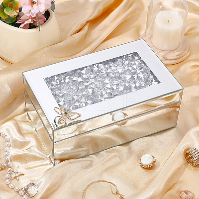 Crushed Diamond Mirrored Jewelry Storage Cases CON-WH0100-22-1
