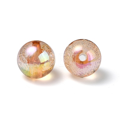 UV Plating Transparent Rainbow Iridescent Acrylic Beads TACR-D010-07A-1