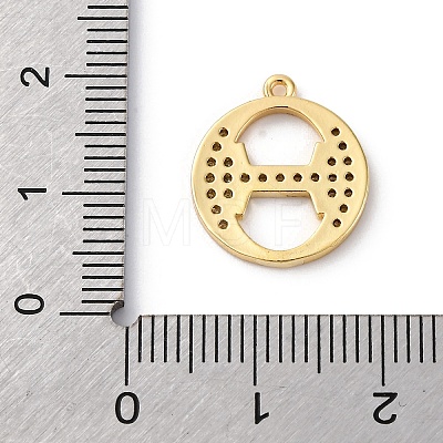 Rack Plating Brass Micro Pave Cubic Zirconia Pendant KK-H449-76G-08-1