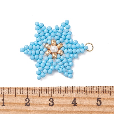 Glass Seed Beaded Pendants PALLOY-MZ01360-02-1
