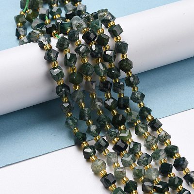 Natural Moss Agate Beads Strands G-P463-10-1