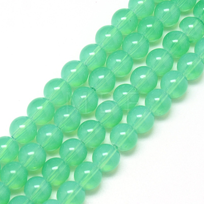 Baking Painted Glass Beads Strands DGLA-Q023-12mm-DB9-1