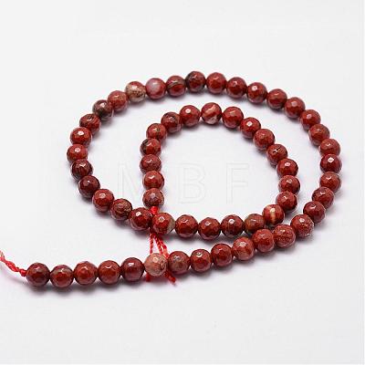 Natural Red Jasper Beads Strands G-D840-50-10mm-1