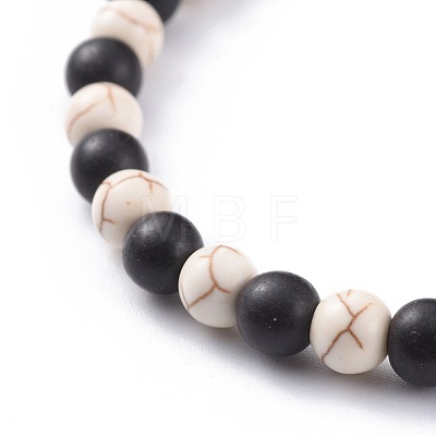 Natural Sandalwood Beads Stretch Bracelets BJEW-JB04679-04-1