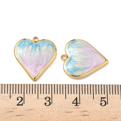 304 Stainless Steel Enamel Pendants STAS-U057-07G-B-1