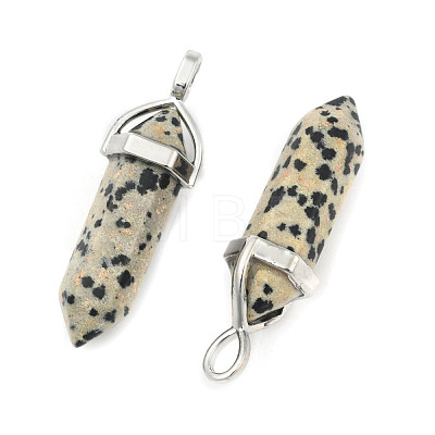 Natural Dalmatian Jasper Double Terminated Pointed Pendants LS-G-D415-03-1