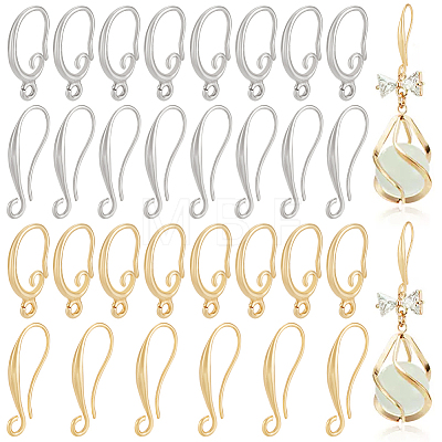 16 Pairs 4 Style Brass Earring Hooks Sets KK-BC0011-26-1