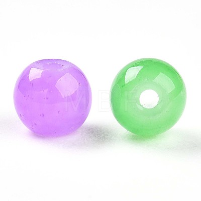 Baking Paint Imitation Jade Glass Beads X1-DGLA-Q021-6mm-M-1