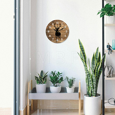 MDF Printed Wall Clock HJEW-WH0058-020-1