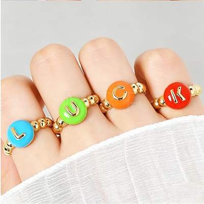 Cute Alloy Enamel Cuff Rings for Women AL-CBA3C8B-13G-1