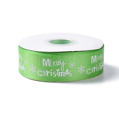 25 Yards Christmas Theme Printed Polyester Ribbon OCOR-C004-02B-1