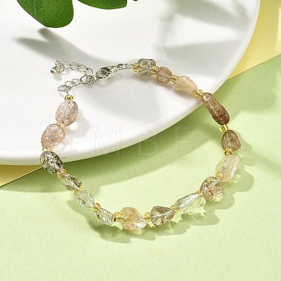 Natural Rutilated Quartz Beads Bracelets for Women BJEW-H623-02S-14-1