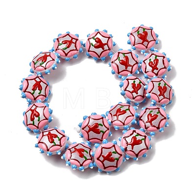 Baking Paint Glass Enamel Beads LAMP-K039-34H-1