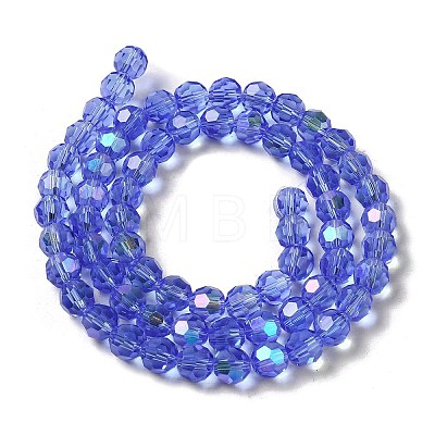 Electroplate Transparent Glass Beads Strands EGLA-A035-T8mm-L14-1