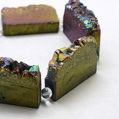 Electroplated Natural Druzy Crystal Beads Strands G-N0257-03-1