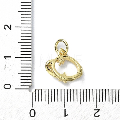 Brass Micro Pave Claer Cubic Zirconia Charms KK-H475-47G-1