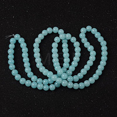 Imitation Jade Glass Beads Strands DGLA-S076-8mm-19-1